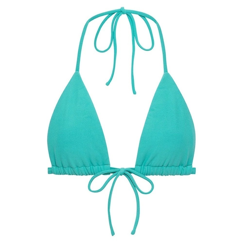 NWT Montce Swim Emma Bikini Top XS Teal Triangle Tie Swim Top